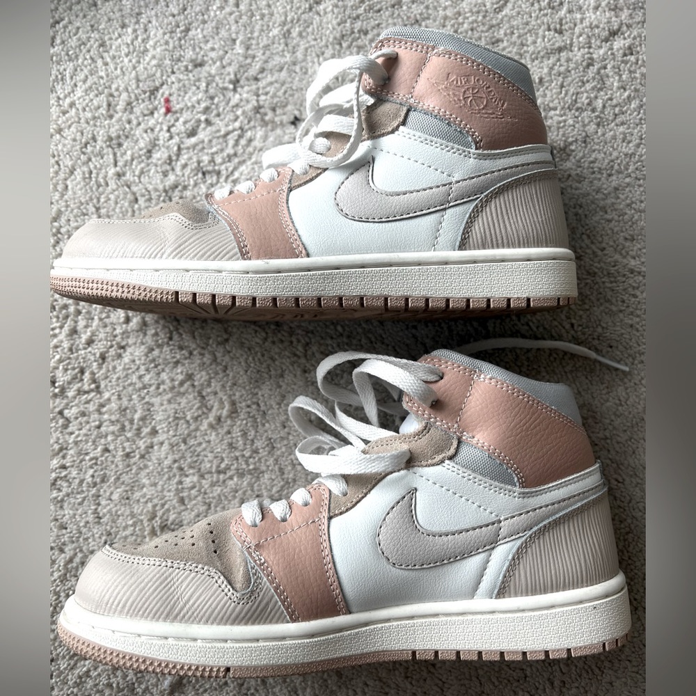 Nike air jordan 1 mid milan beige colour.